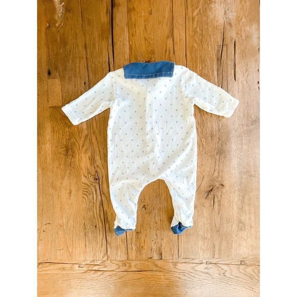 Petit Bateau Nautical Sailor Snap Footie Size 3M - Picture 4 of 5